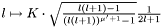 $l \mapsto K \cdot \sqrt{\frac{l(l+1)-1}{(l(l+1))^{\mu'+1}-1}}\frac{1}{2l+1}$