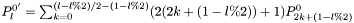 $P_{l}^{0'} = \sum_{k=0}^{(l-l\%2)/2-(1-l\%2)} (2(2k+(1-l\%2))+1) P_{2k+(1-l\%2)}^{0}$